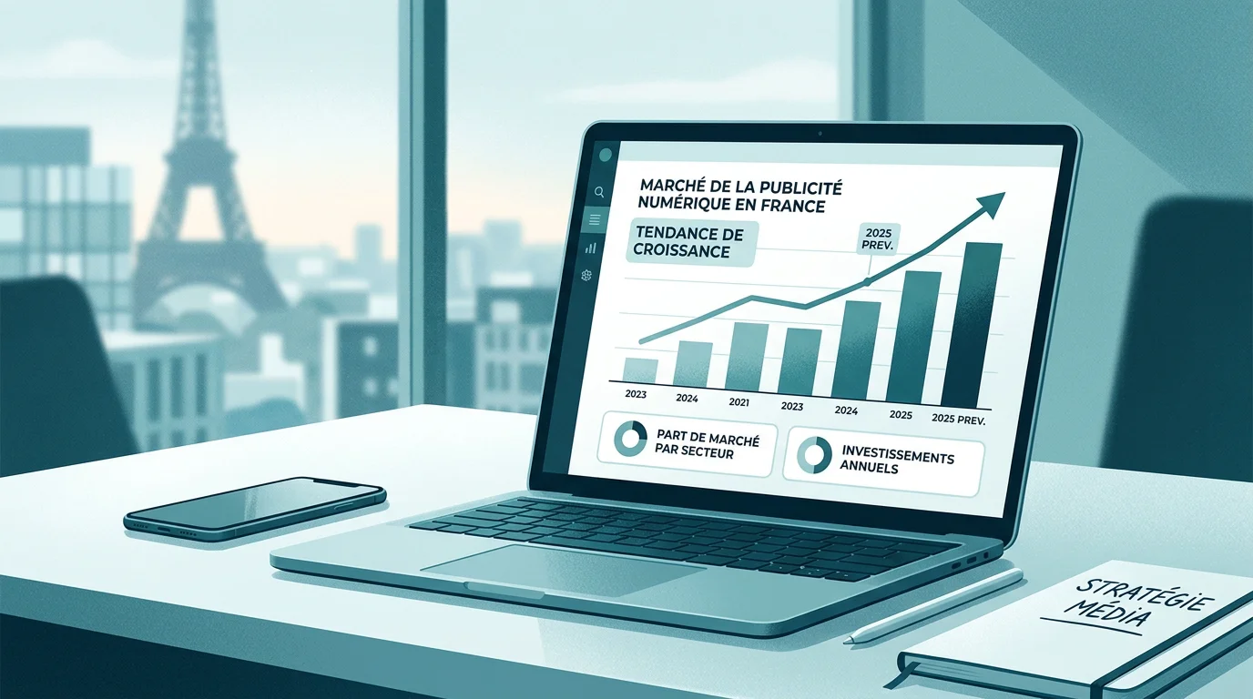 Graphique de la croissance du marché de la publicité digitale en France en 2026