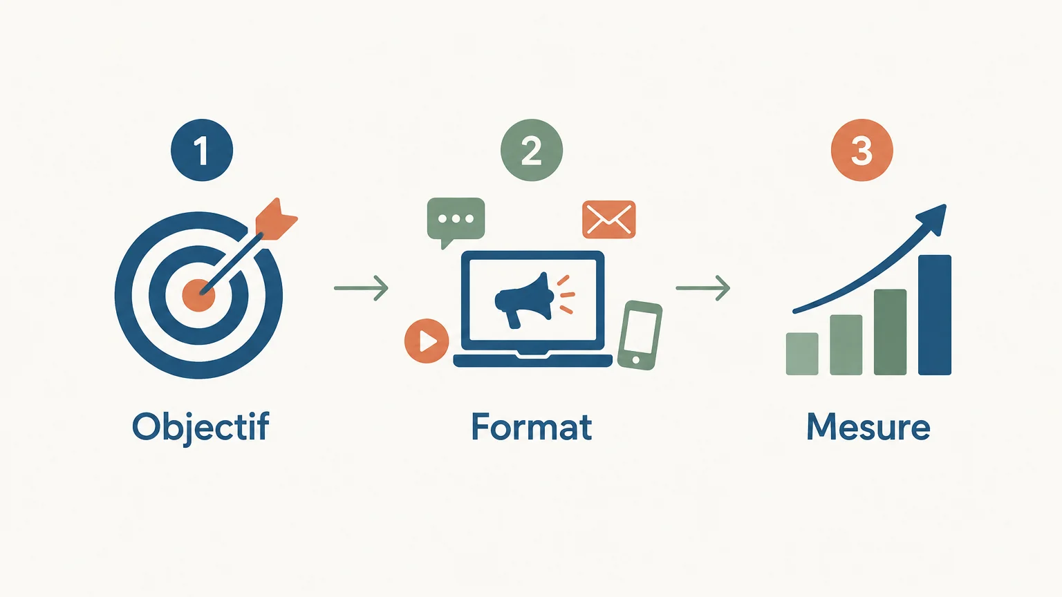 Infographie en trois étapes pour cadrer et mesurer une animation commerciale