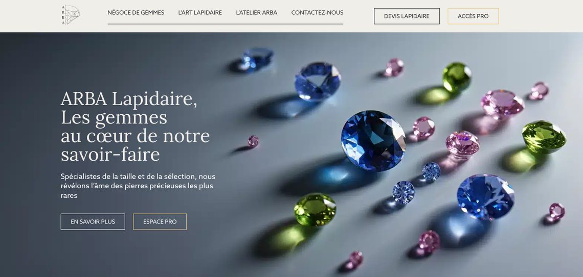 Page d’accueil du site Arba Lapidaire