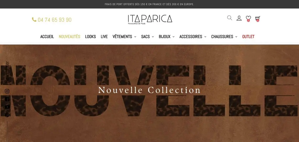 Page d’accueil de la boutique en ligne Itaparica