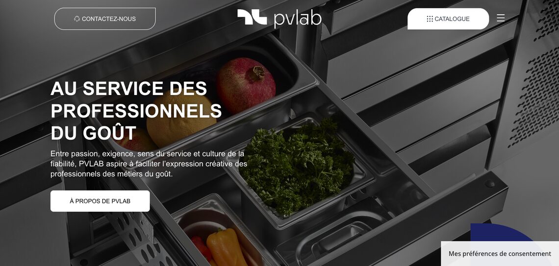 Site PVLAB, équipement professionnel pour les métiers du goût