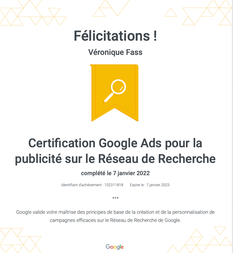 Certification Google Ads