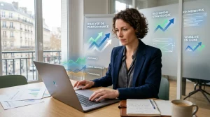 Professionnel d'une agence web marketing pilotant une stratégie digitale