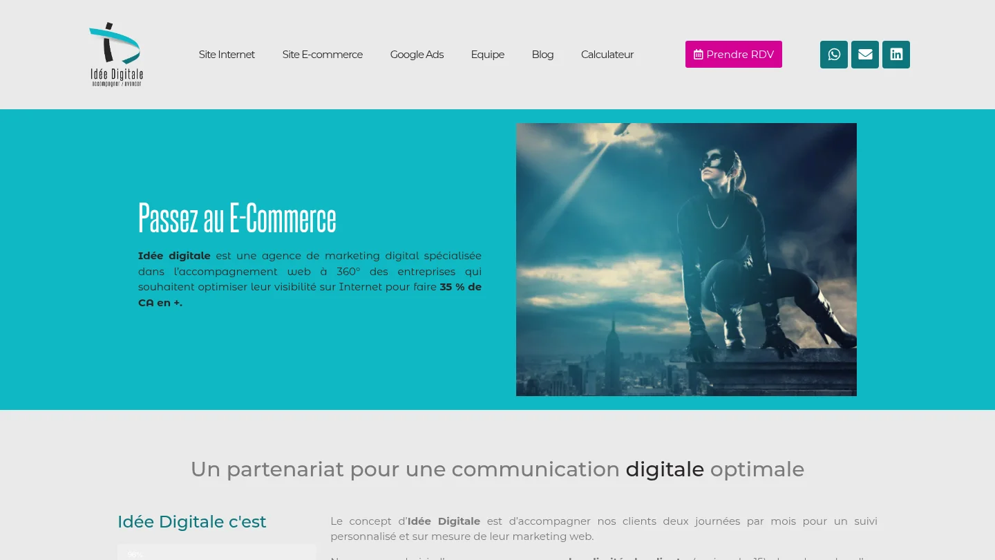 Capture de la page d’accueil de Idée Digitale